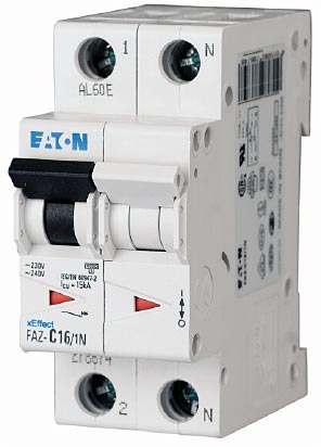 Eaton FAZ-B40/1N UL 1077 DIN Rail Supplementary Protectors - B Curve (3–5X In Current Rating) — Designed for Resistive or Slightly Inductive Loads