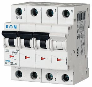 Eaton FAZ-B4/3N UL 1077 DIN Rail Supplementary Protectors - B Curve (3–5X In Current Rating) — Designed for Resistive or Slightly Inductive Loads
