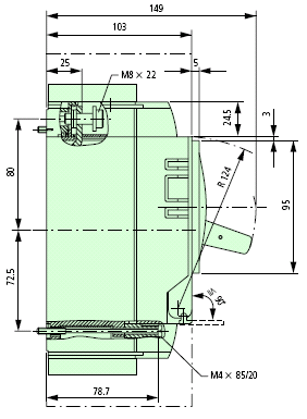 NZMH2-A25-BT-NA Circuit Breaker Dimensions