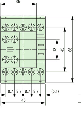 DILM12 Front Dimensions