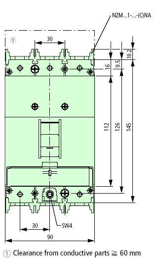 NS1-100-NA Dimensions Front