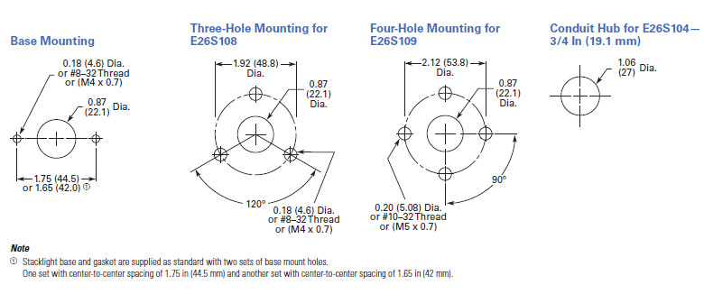 E26 Mounting Dimensions