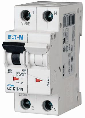 Eaton FAZ-B2/1N UL 1077 DIN Rail Supplementary Protectors - B Curve (3–5X In Current Rating) — Designed for Resistive or Slightly Inductive Loads