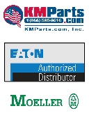 KMParts.com Logo, Eaton Authorized Dealer Logo, Moeller Logo